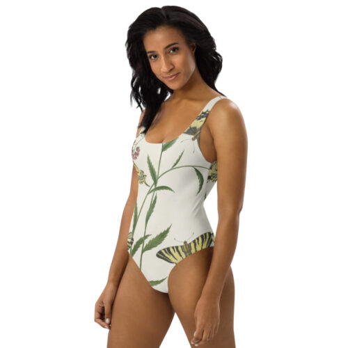 Four Butterflies on Flowers swimsuit