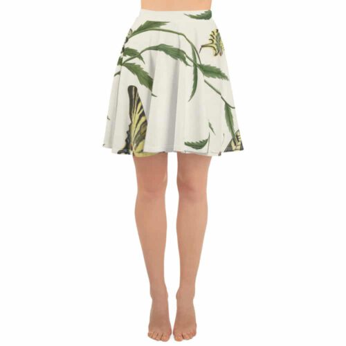 Four Butterflies on Flowers skater skirt
