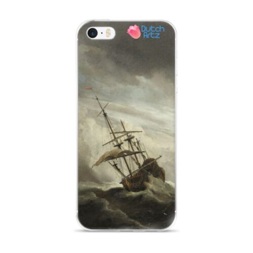 A Ship on the High Seas Caught by a Squall iPhone case
