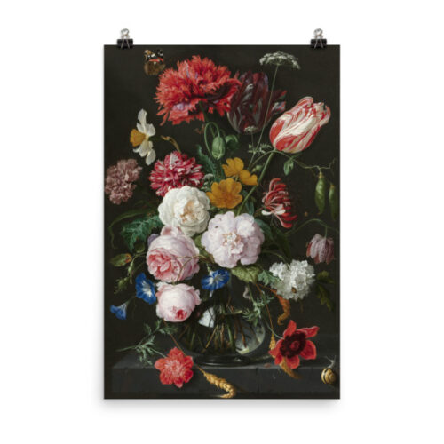 Still Life with Flowers in a Glass Vase poster