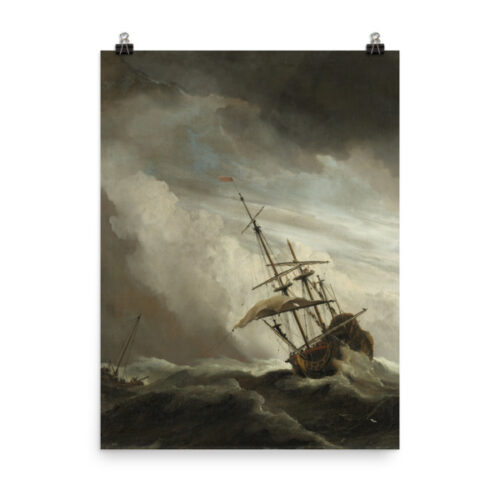 A Ship on the High Seas Caught by a Squall poster