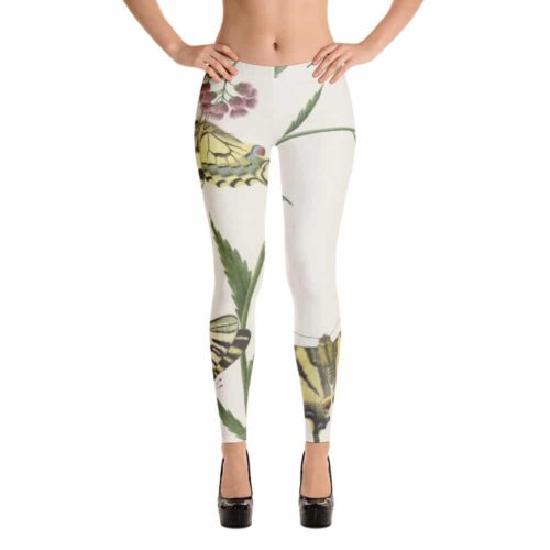 Four Butterflies on Flowers leggings