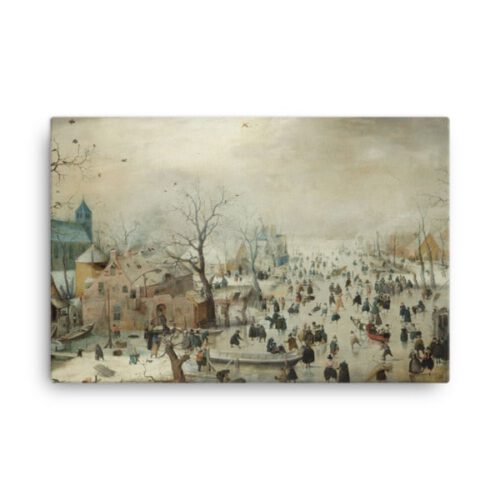 Winter Landscape with Ice Skaters canvas