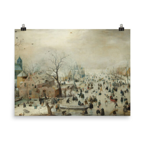 Winter Landscape with Ice Skaters poster